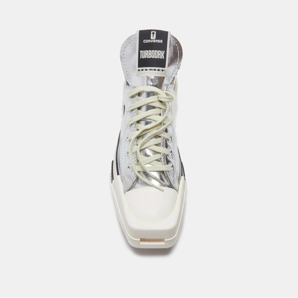 Converse x DRKSHDW TurboDRK Ox Sneakers High-Top in Silver & Cream By RICK OWENS
